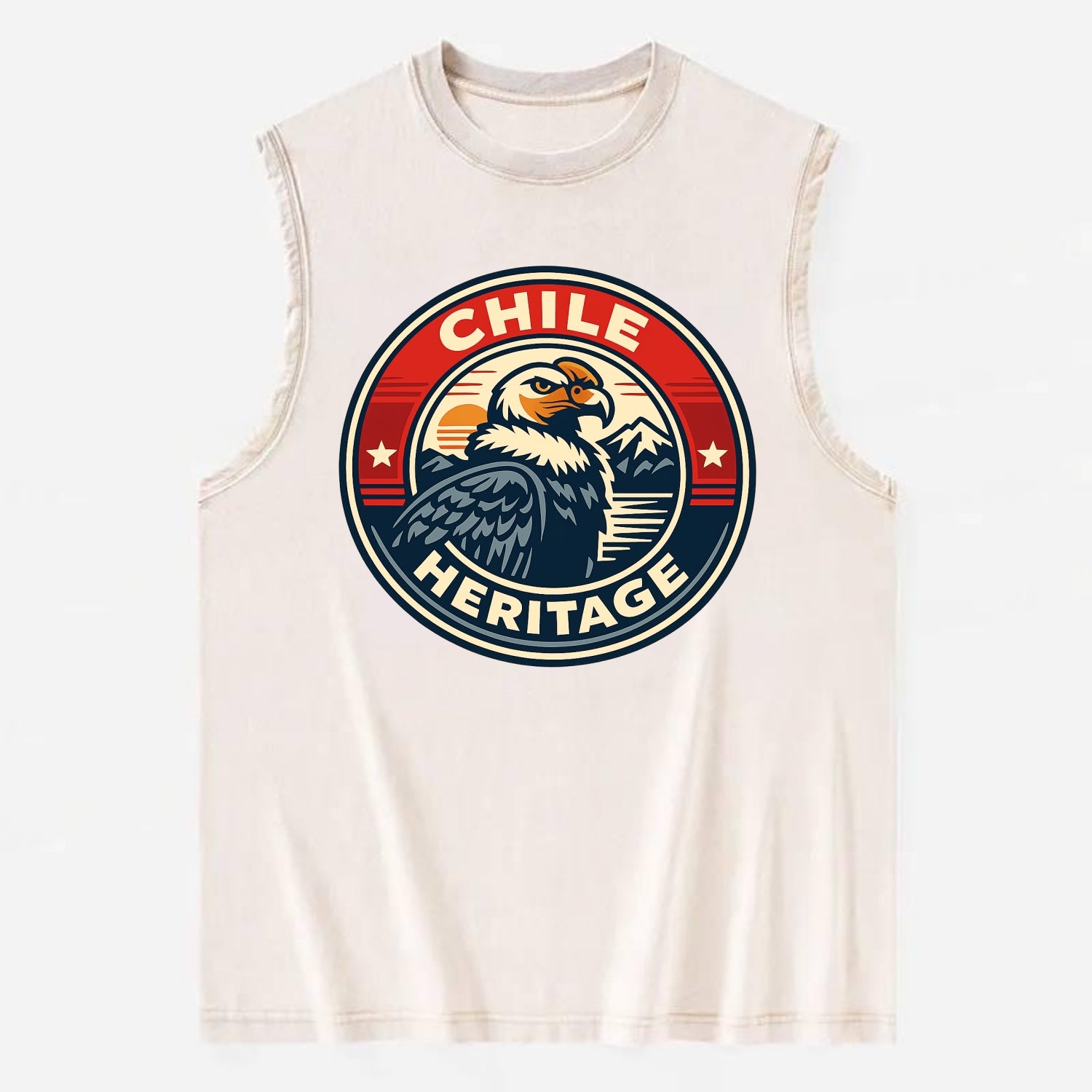 Andean Spirit Emblem - Vintage Washed Tank - Beige