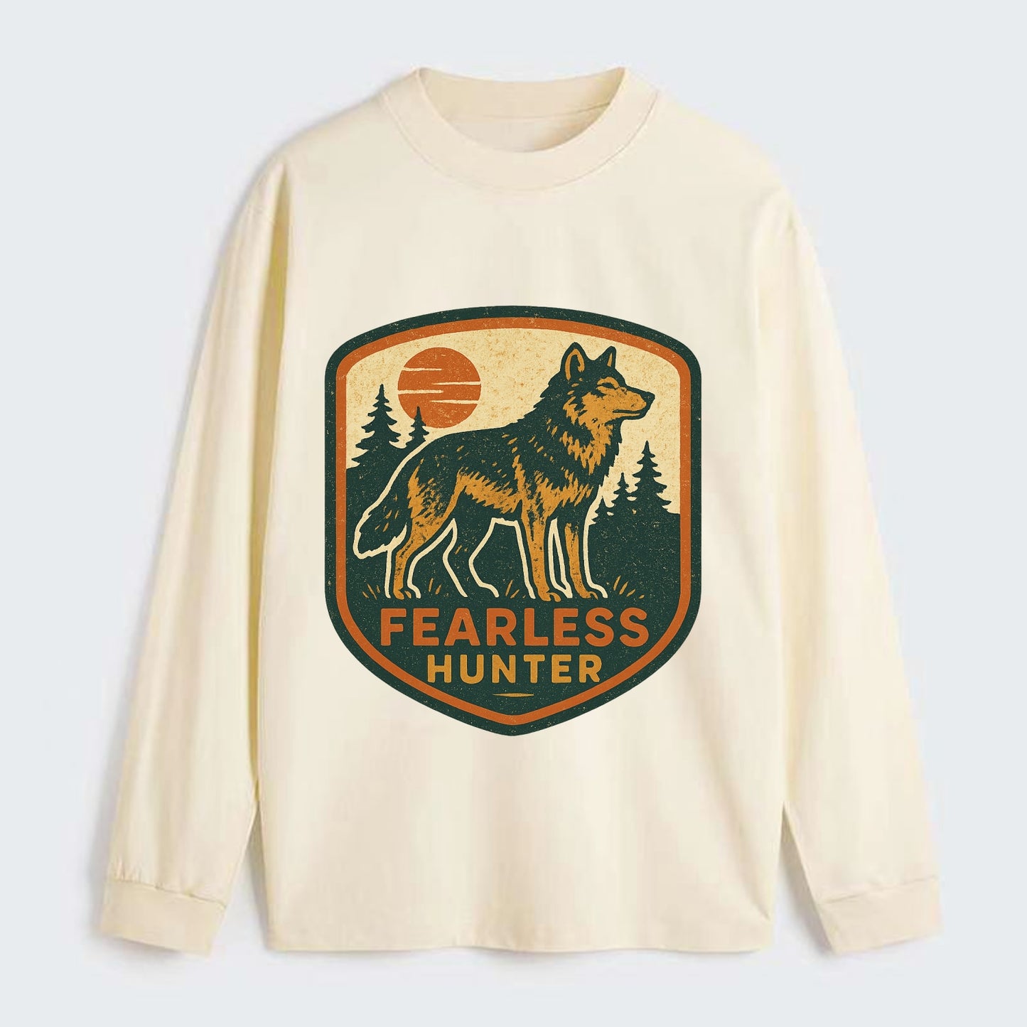 Fearless Hunter  - Classic Long Sleeve Shirt - Beige