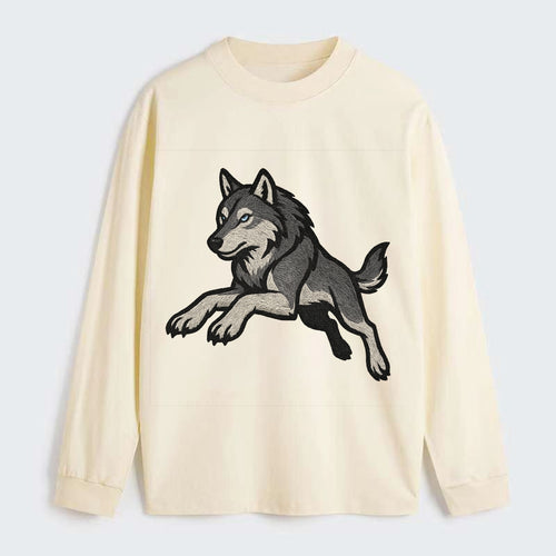 Wolf Leaping Action  - Classic Long Sleeve Shirt