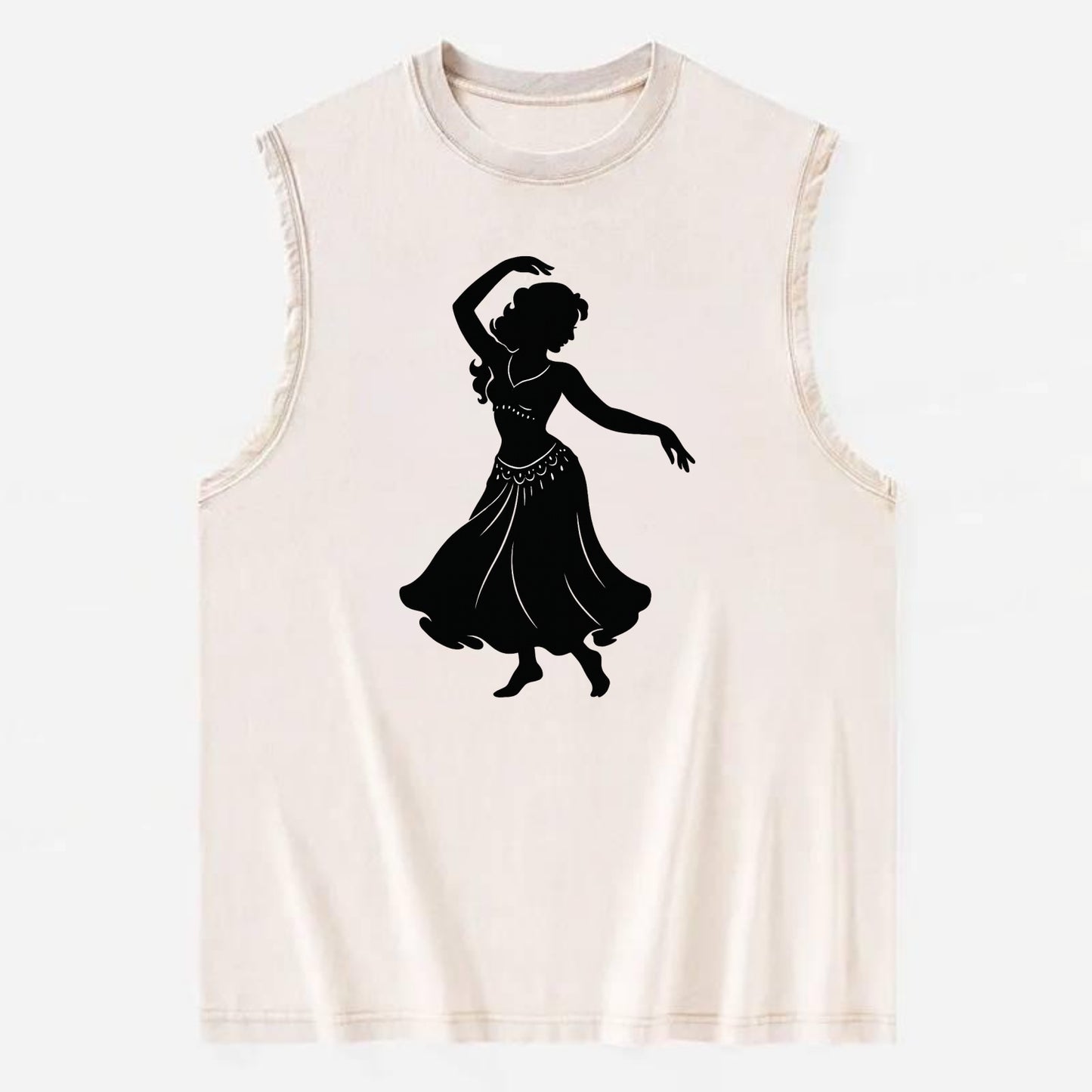Belly dancer graceful gesture - Vintage Washed Tank - Beige