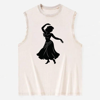 Belly dancer graceful gesture - Vintage Washed Tank - Beige