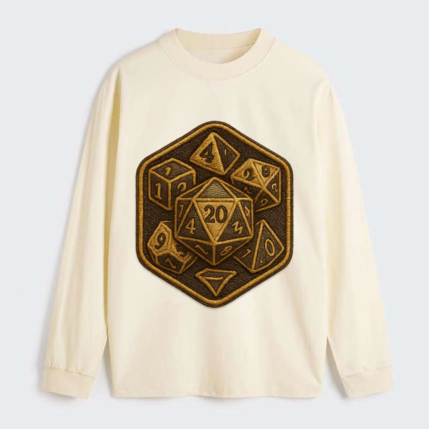 Dice set for tabletop gaming - RPG enthusiast - Classic Long Sleeve Shirt - Beige