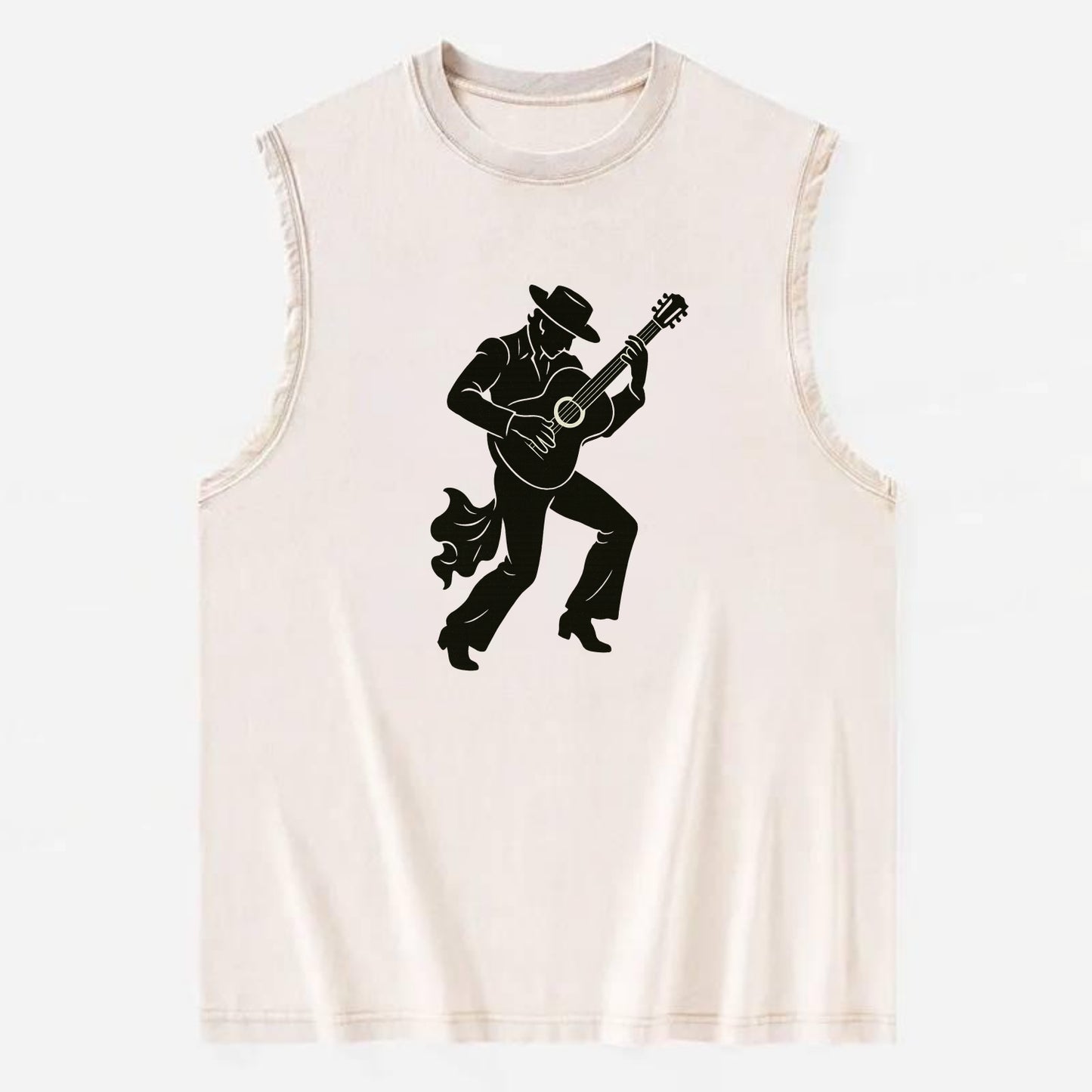 Flamenco guitarist dramatic pose - Vintage Washed Tank - Beige