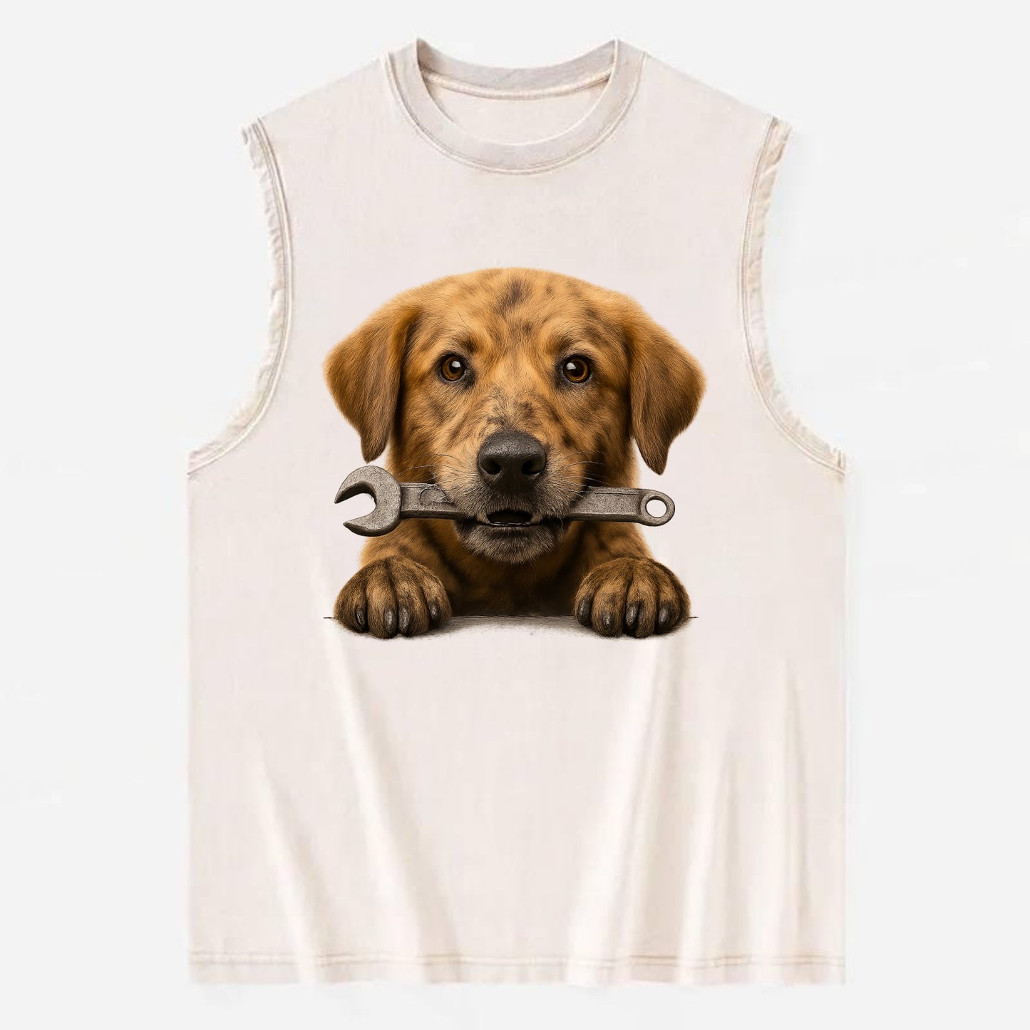 Mechanic Dog  - Vintage Washed Tank - Beige