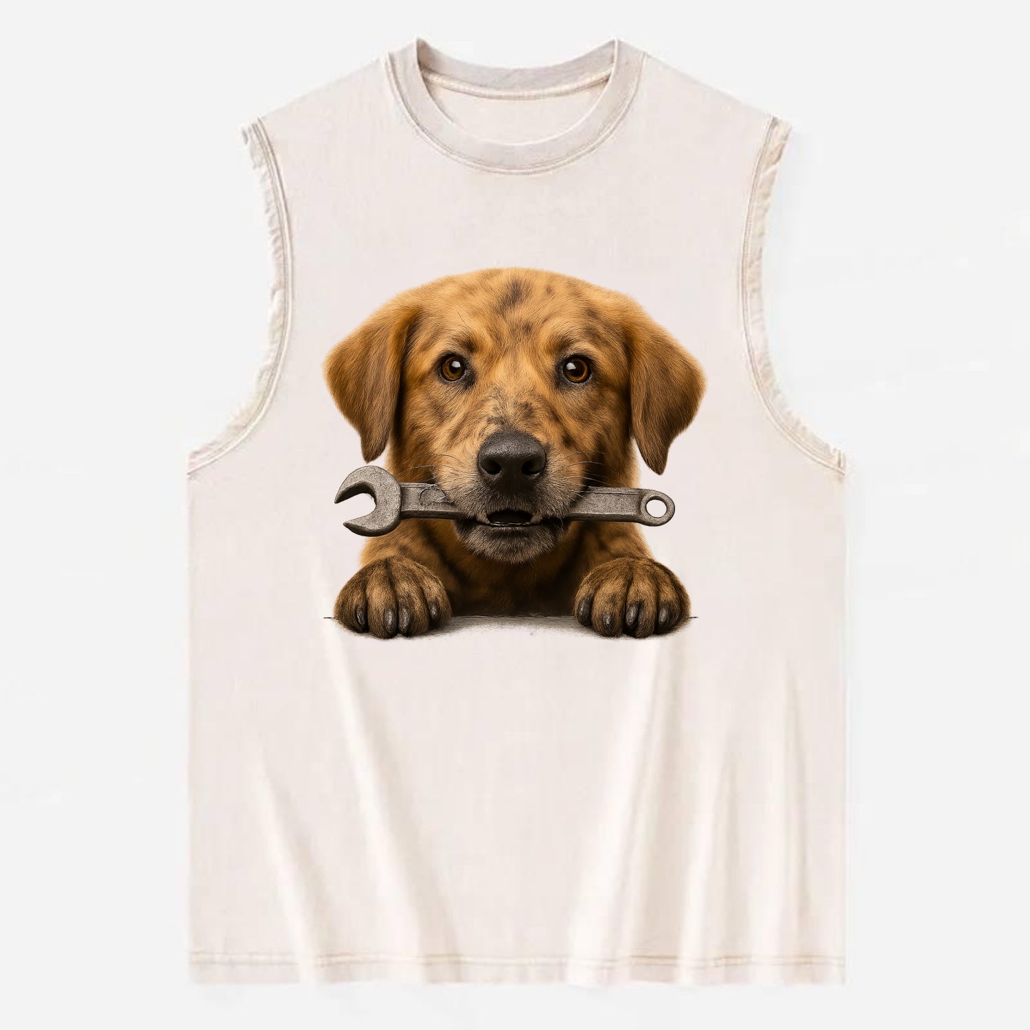 Mechanic Dog  - Vintage Washed Tank - Beige