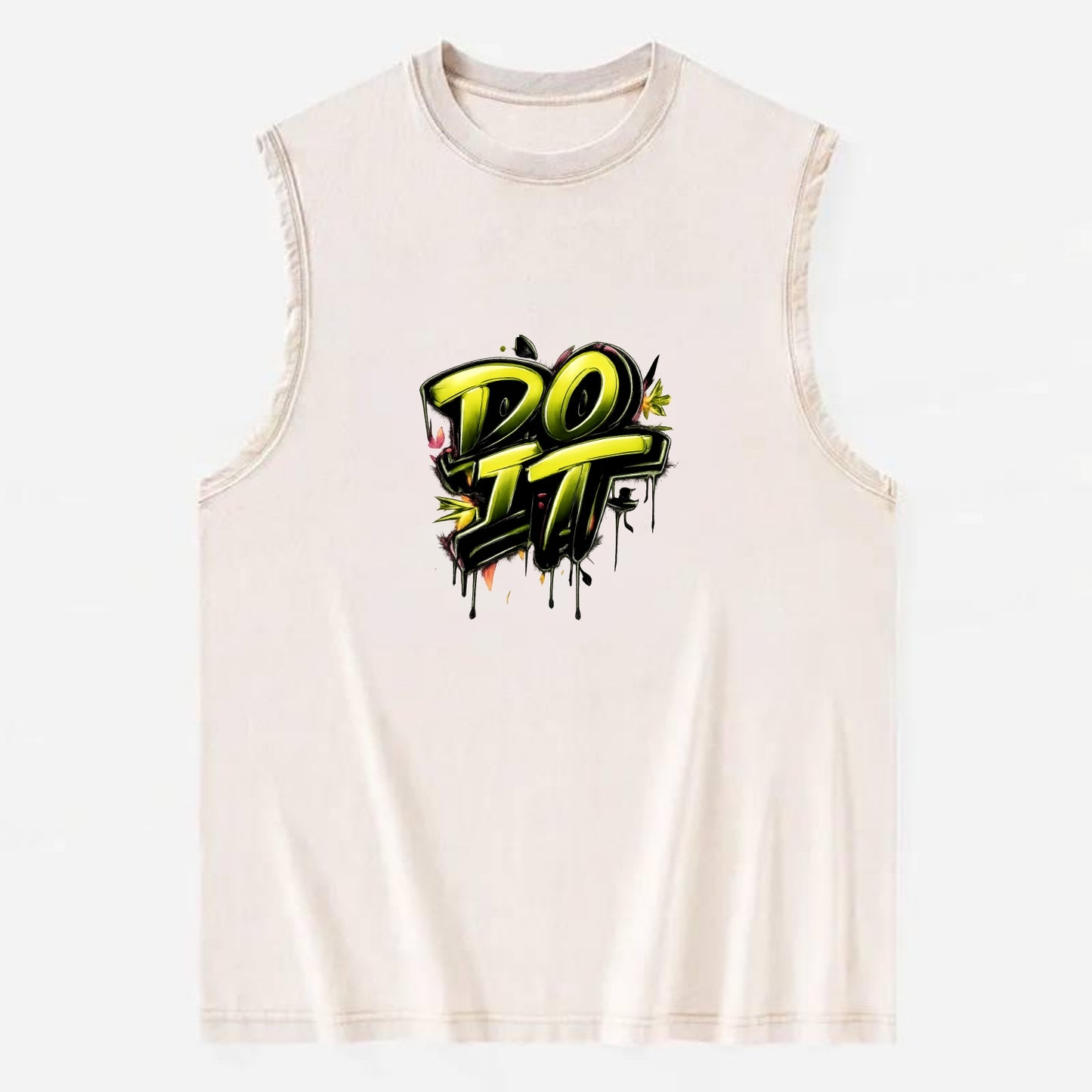 Bold typography design - "DO IT" - just do it, stop waiting - Vintage Washed Tank - Beige