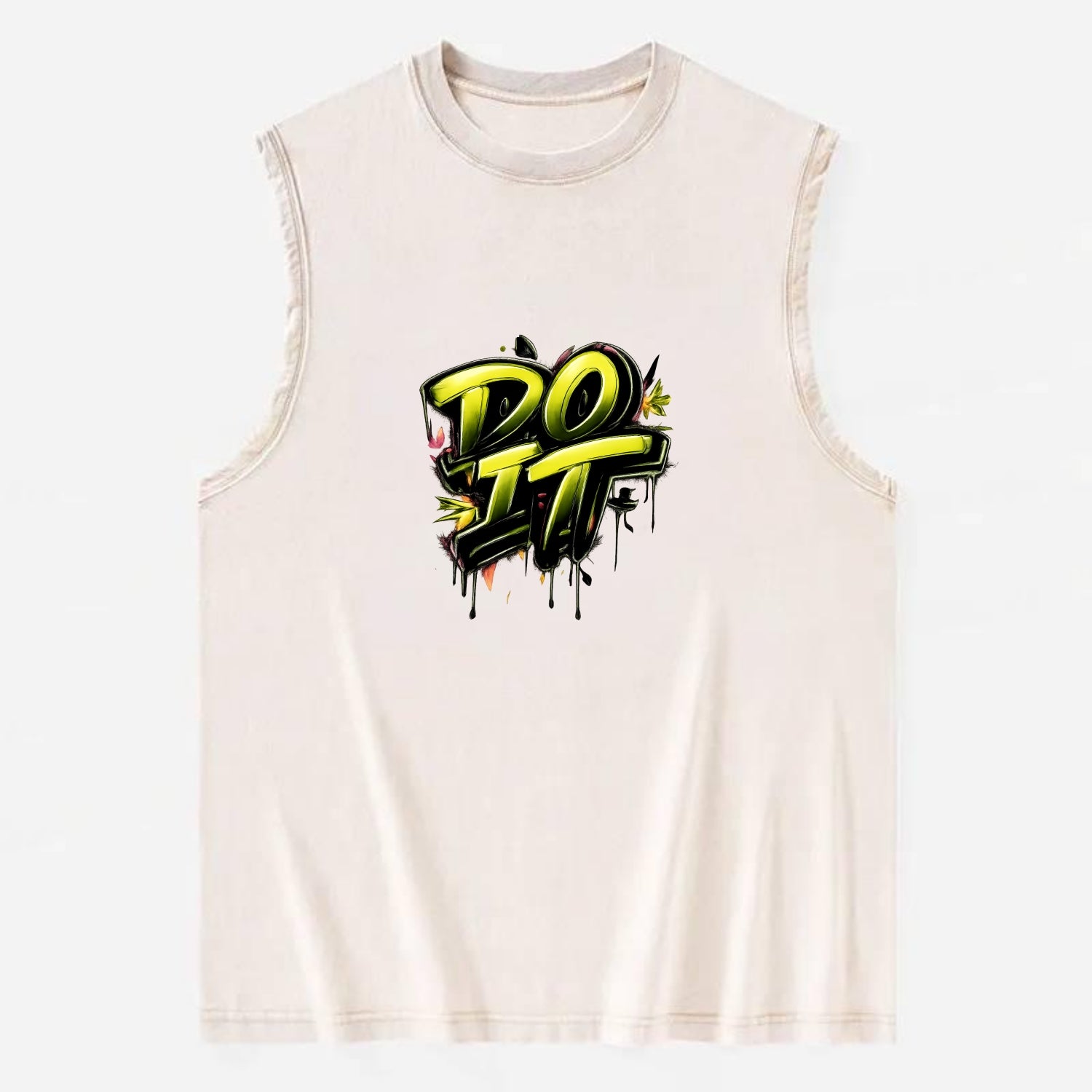 Bold typography design - "DO IT" - just do it, stop waiting - Vintage Washed Tank - Beige