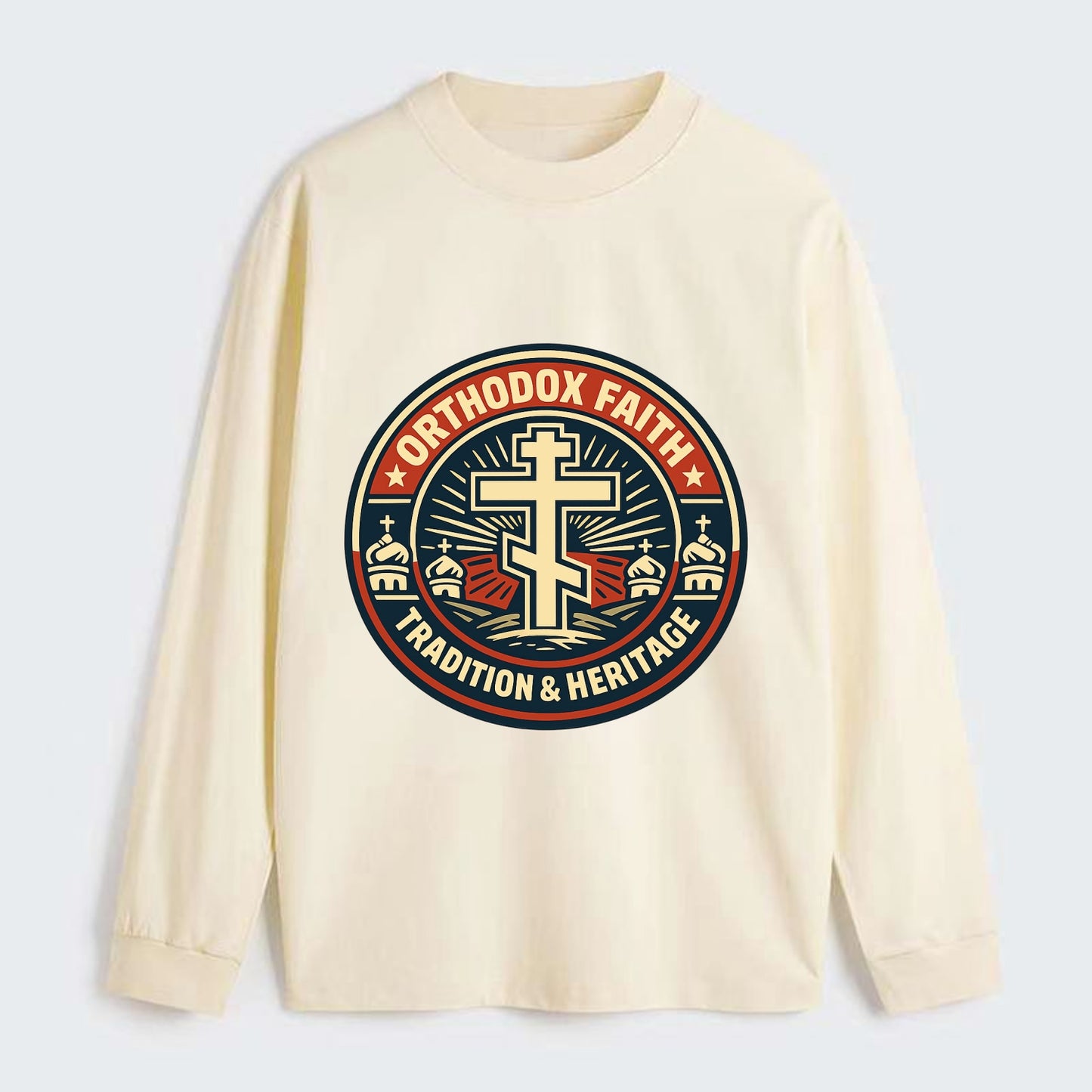 Faithful Heritage Emblem - Classic Long Sleeve Shirt - Beige