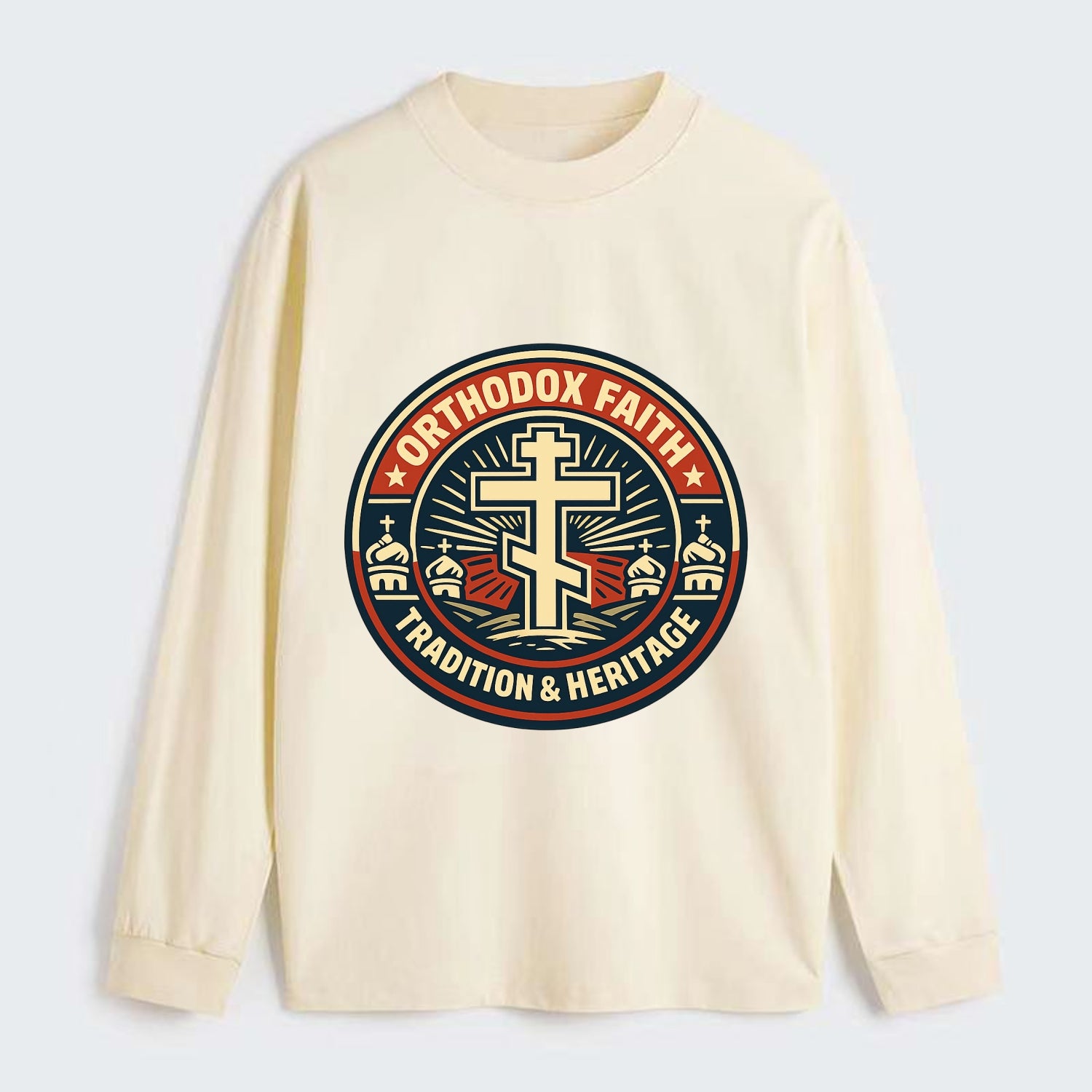 Faithful Heritage Emblem - Classic Long Sleeve Shirt - Beige
