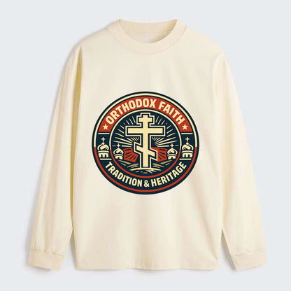 Faithful Heritage Emblem - Classic Long Sleeve Shirt - Beige