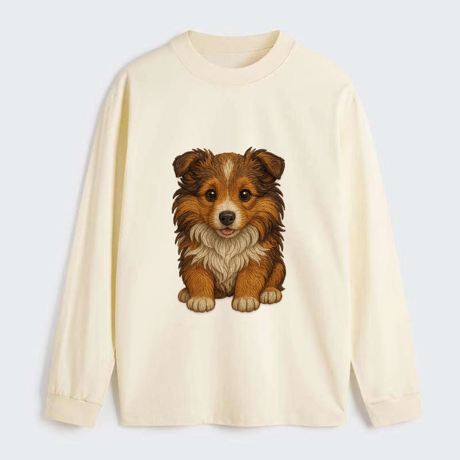 Baby Shetland Sheepdog Puppy - mini collie look, flowing mane, - Classic Long Sleeve Shirt - Beige