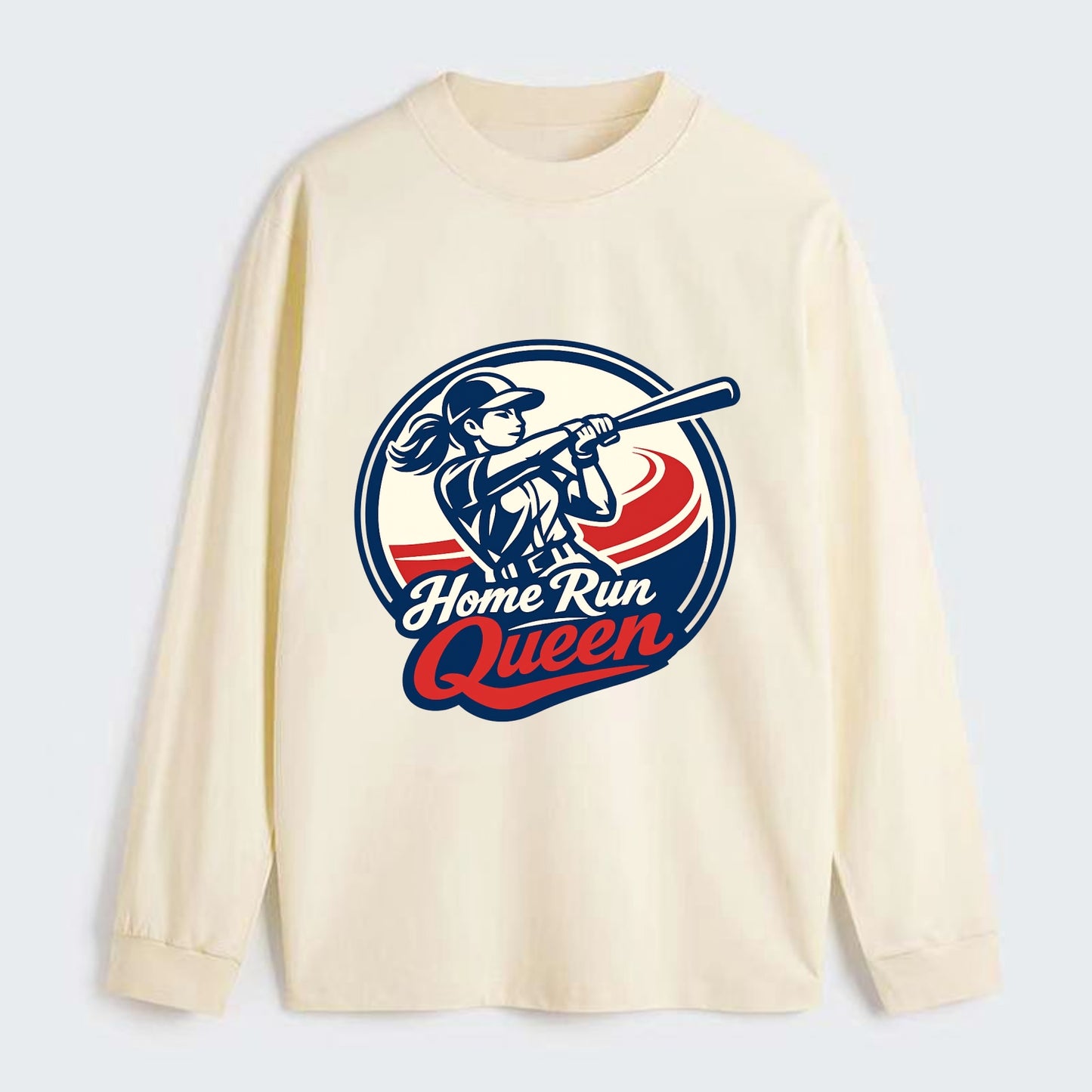 Feminine Power at Bat - Classic Long Sleeve Shirt - Beige