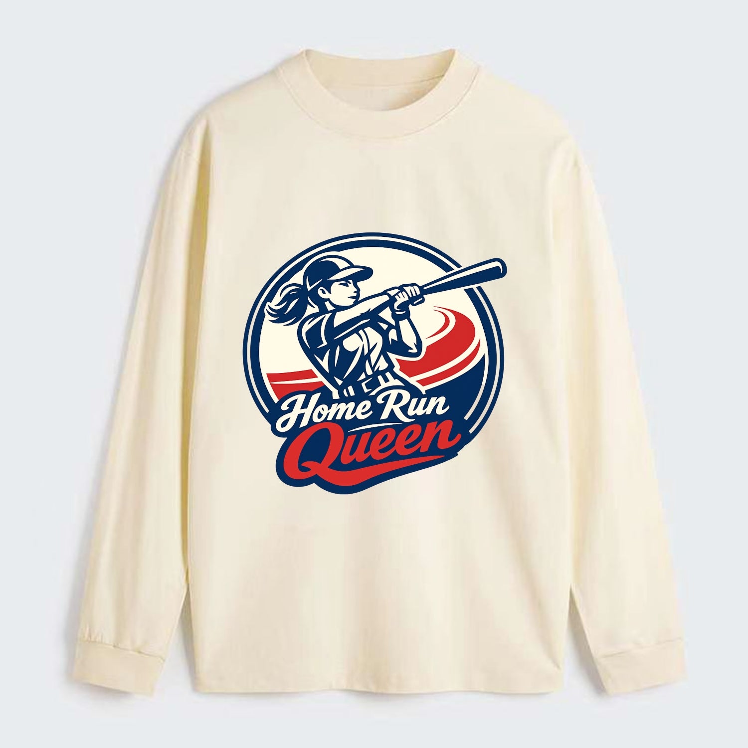 Feminine Power at Bat - Classic Long Sleeve Shirt - Beige