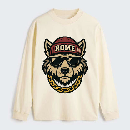Rome Wolf - Classic Long Sleeve Shirt - Beige