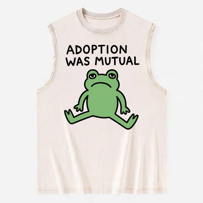 ADOPTION WAS MUTUAL | Animal choosing human - Vintage Washed Tank - Beige