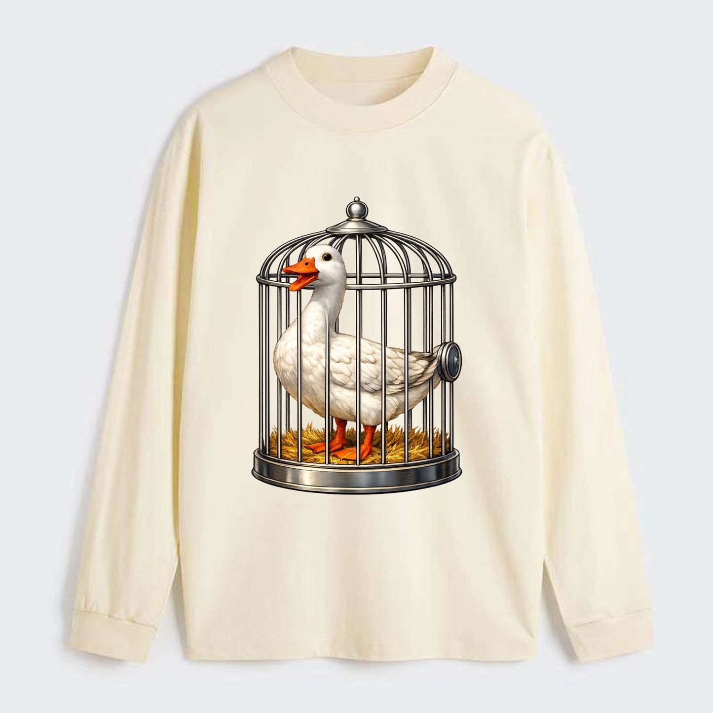 Duck In Cage - Classic Long Sleeve Shirt - Beige