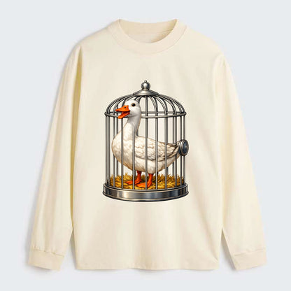 Duck In Cage - Classic Long Sleeve Shirt - Beige