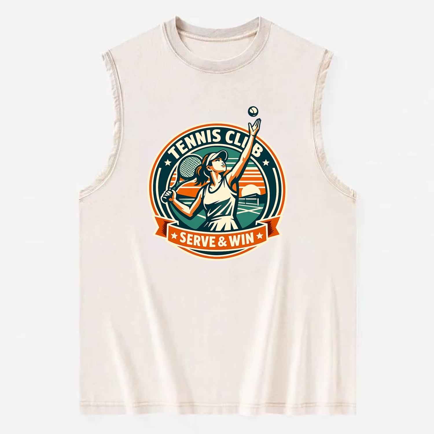 Ace of the Court - Vintage Washed Tank - Beige