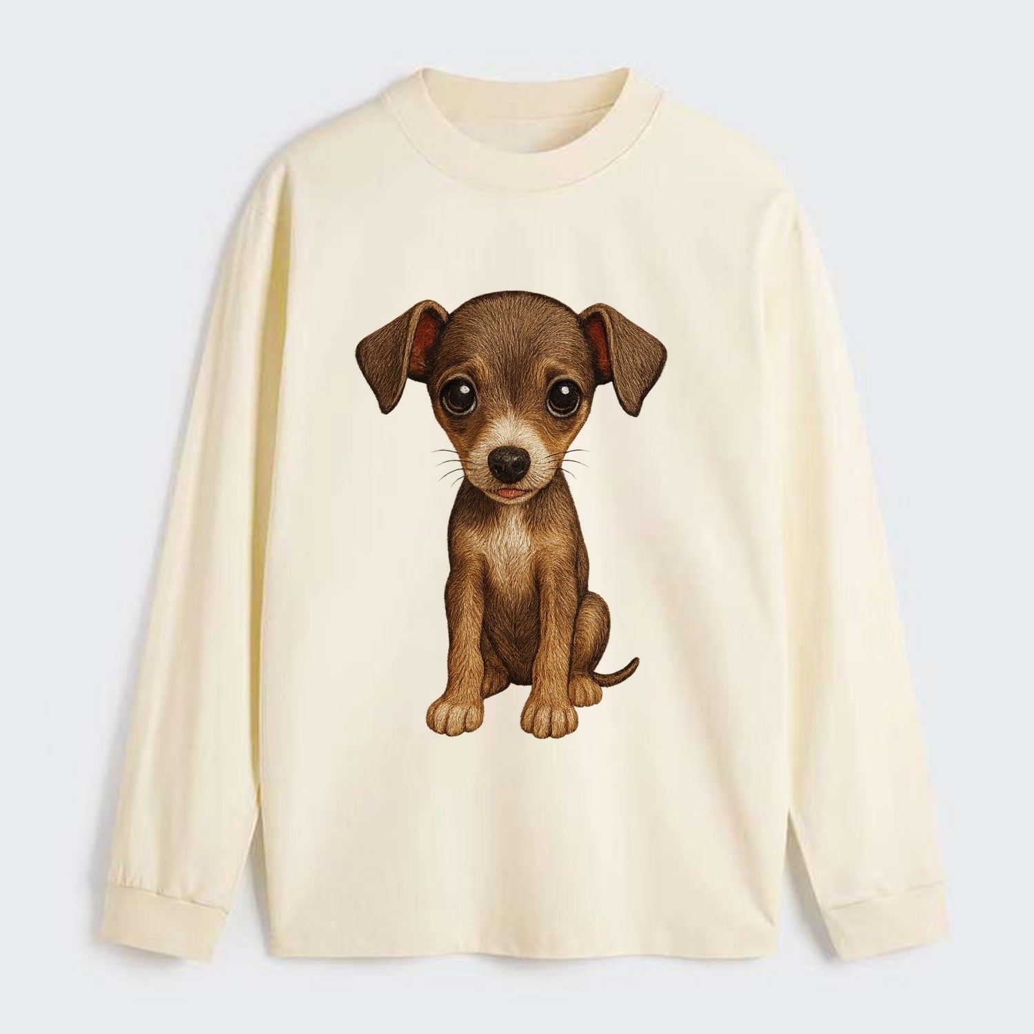 Baby Italian Greyhound Puppy - sleek tiny body, long legs, gentle eyes, - Classic Long Sleeve Shirt - Beige