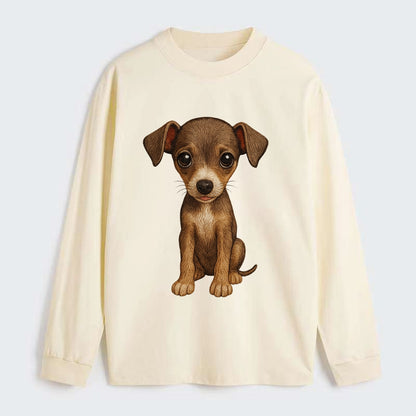 Baby Italian Greyhound Puppy - sleek tiny body, long legs, gentle eyes, - Classic Long Sleeve Shirt - Beige