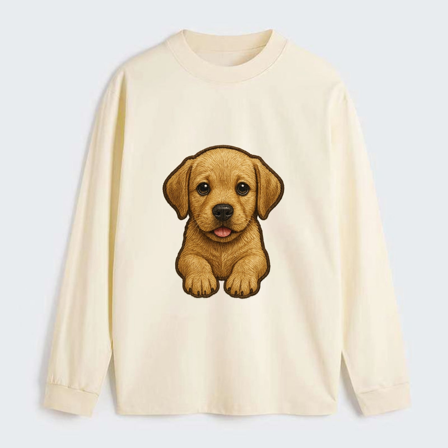 Baby Labrador Retriever Puppy - yellow/black/chocolate, soulful eyes, - Classic Long Sleeve Shirt - Beige