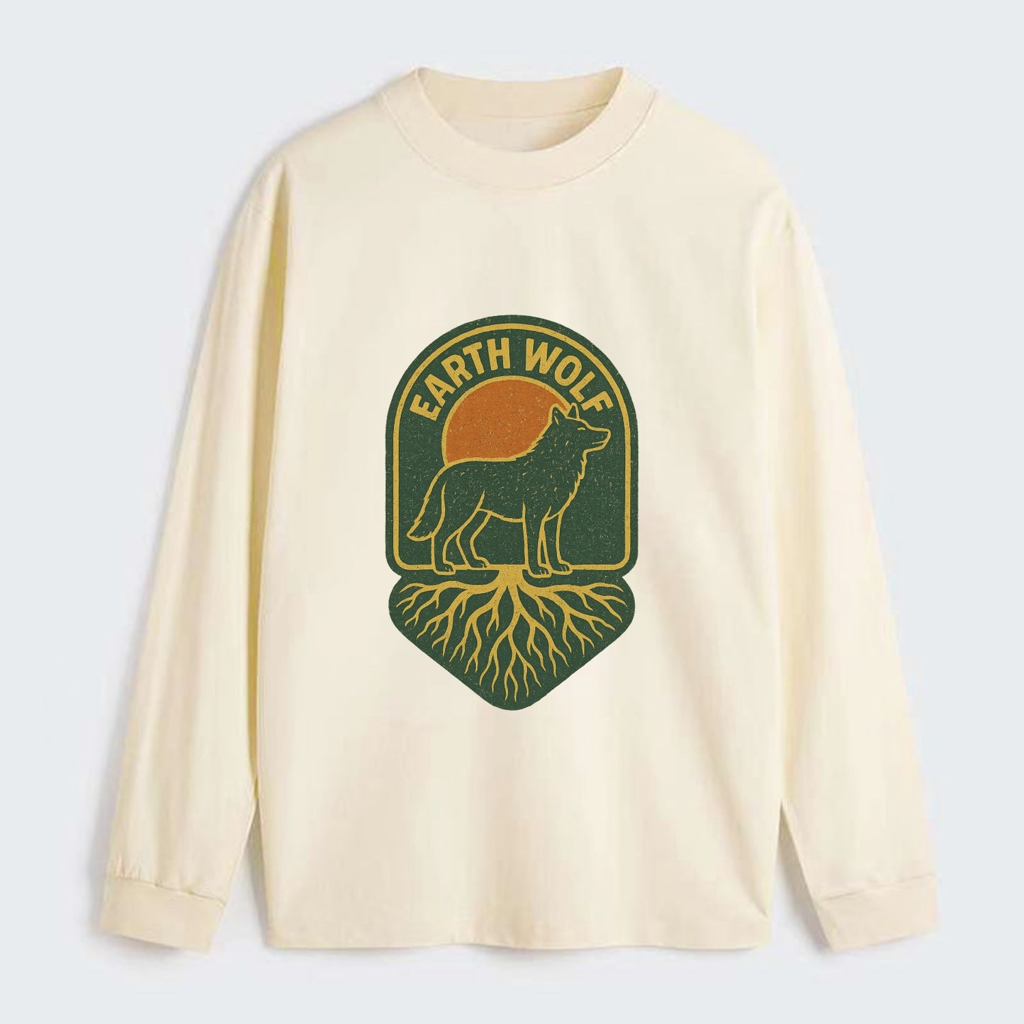 Earth Wolf Roots  - Classic Long Sleeve Shirt - Beige