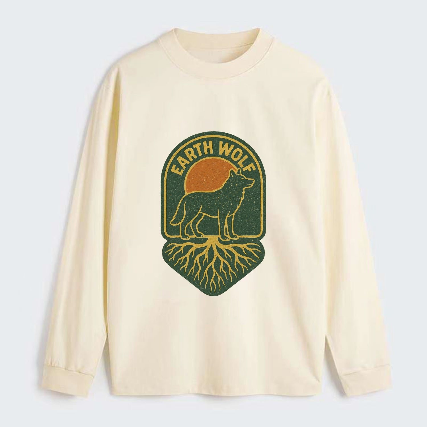 Earth Wolf Roots  - Classic Long Sleeve Shirt - Beige