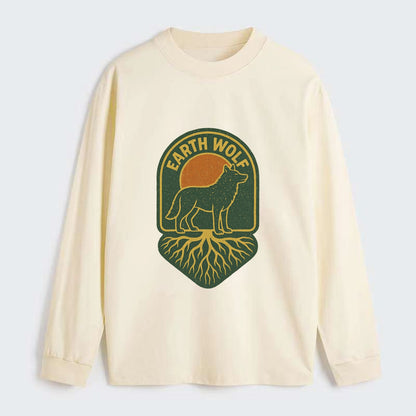 Earth Wolf Roots  - Classic Long Sleeve Shirt - Beige