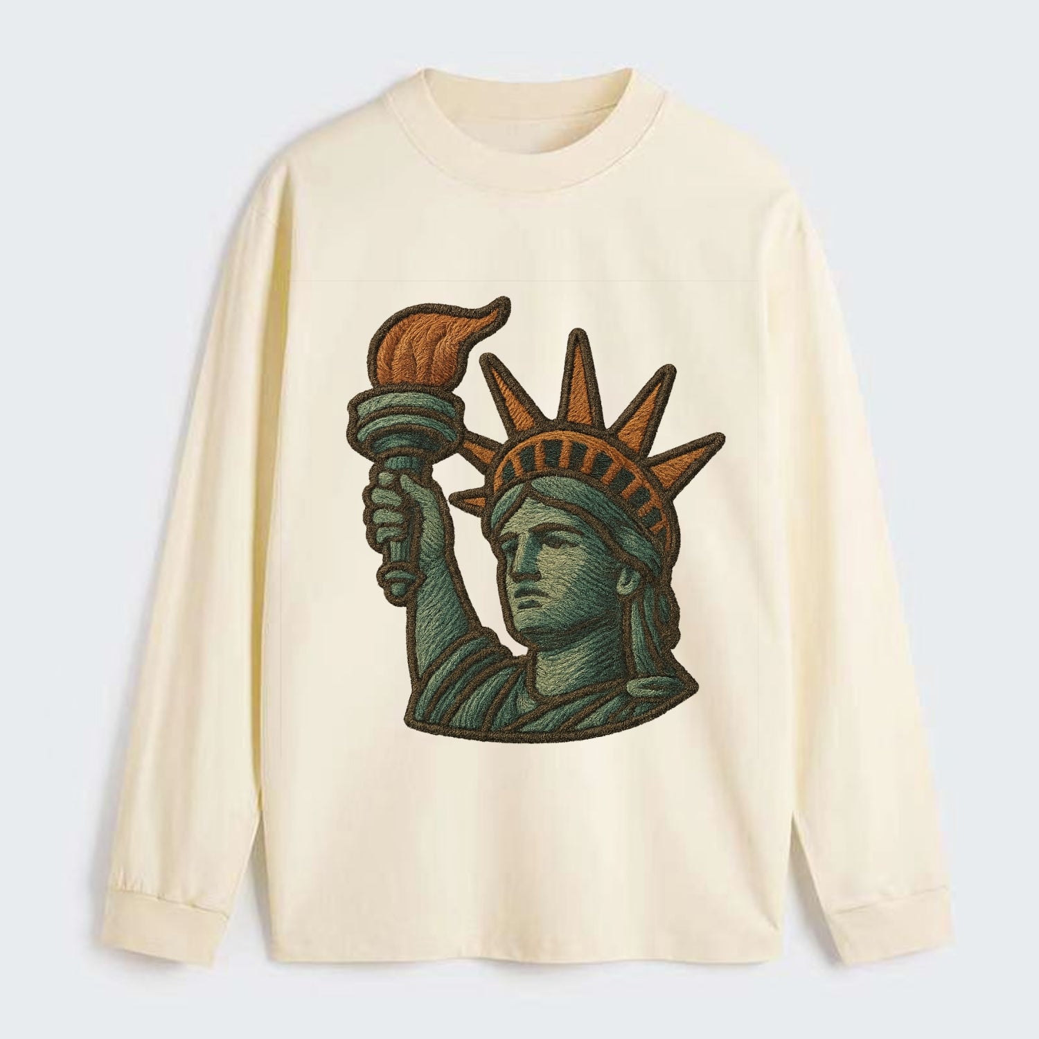 Statue of Liberty  - Classic Long Sleeve Shirt - Beige