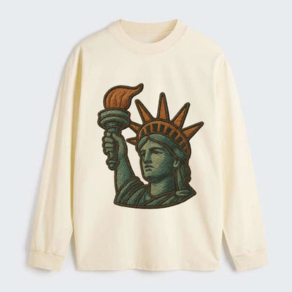 Statue of Liberty  - Classic Long Sleeve Shirt - Beige