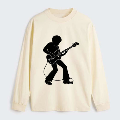Bass guitarist slap technique - Classic Long Sleeve Shirt - Beige