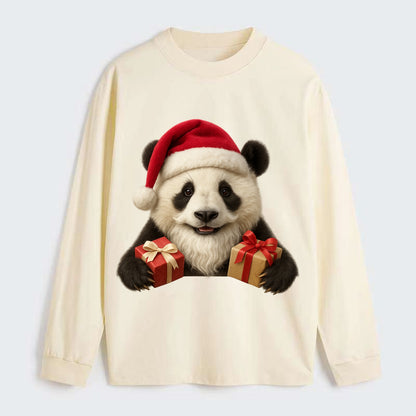 Santa Panda  - Classic Long Sleeve Shirt - Beige