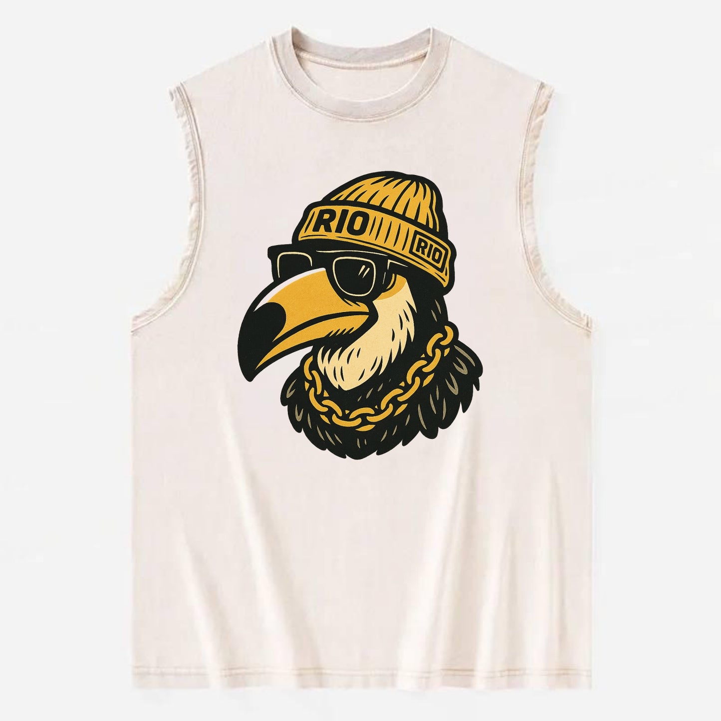 Rio Toucan - Vintage Washed Tank - Beige