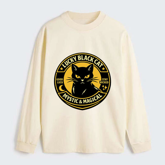 Mystic Feline Emblem - Classic Long Sleeve Shirt - Beige