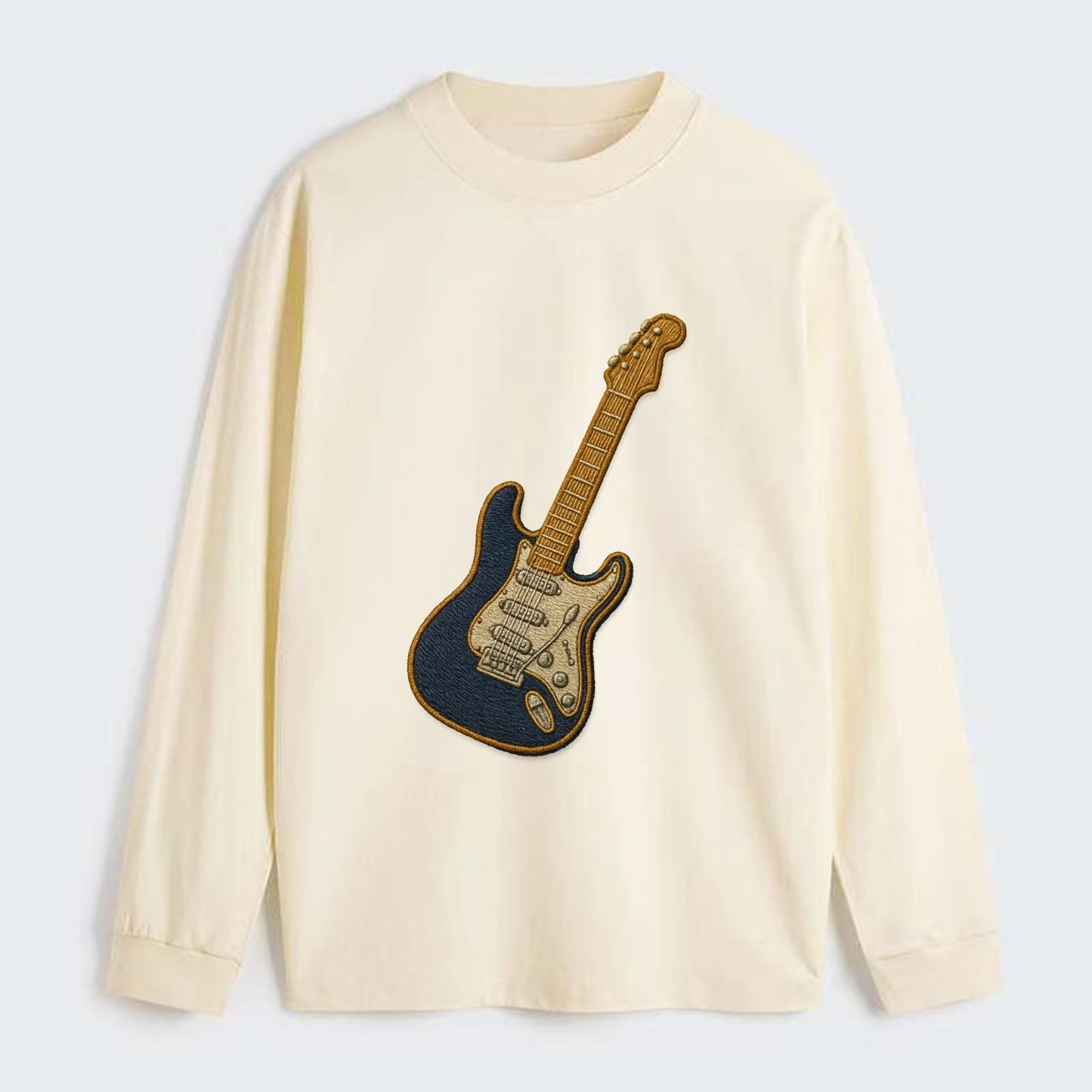 Electric Guitar  - Classic Long Sleeve Shirt - Beige