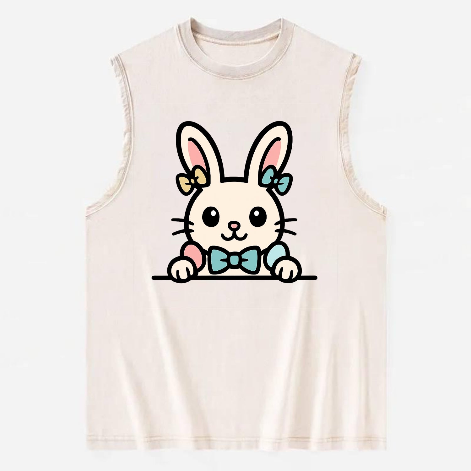 Easter Bunny  - Vintage Washed Tank - Beige