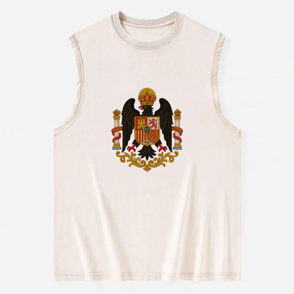 Imperial Eagle Of Spain Crest - Vintage Washed Tank - Beige