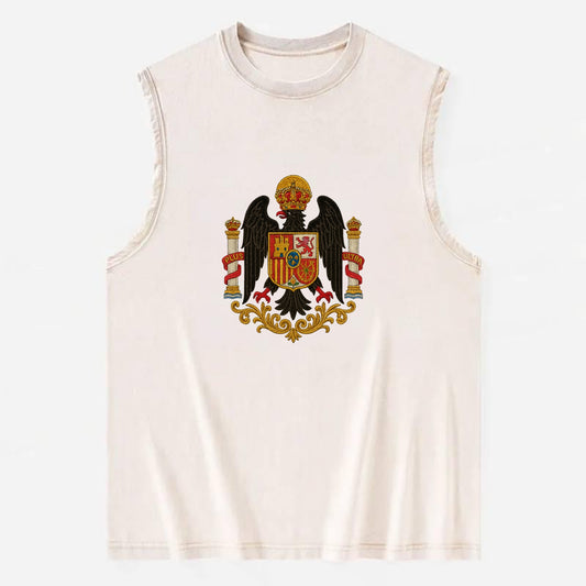 Imperial Eagle Of Spain Crest - Vintage Washed Tank - Beige