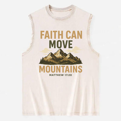 Matthew 17:20 Mountains - Vintage Washed Tank - Beige