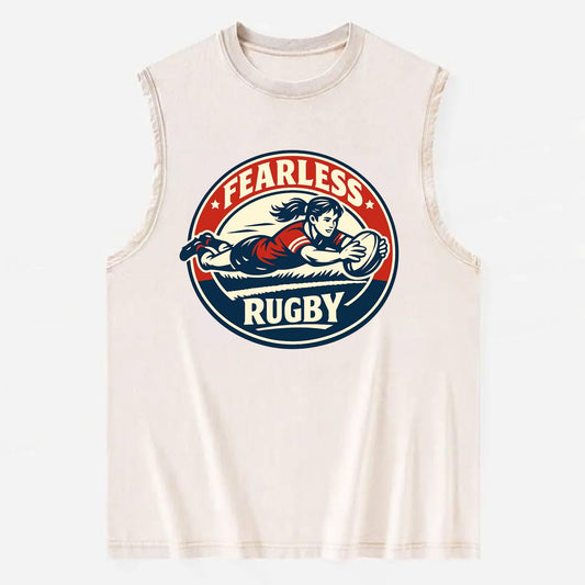 Fearless Try Scorer Emblem - Vintage Washed Tank - Beige
