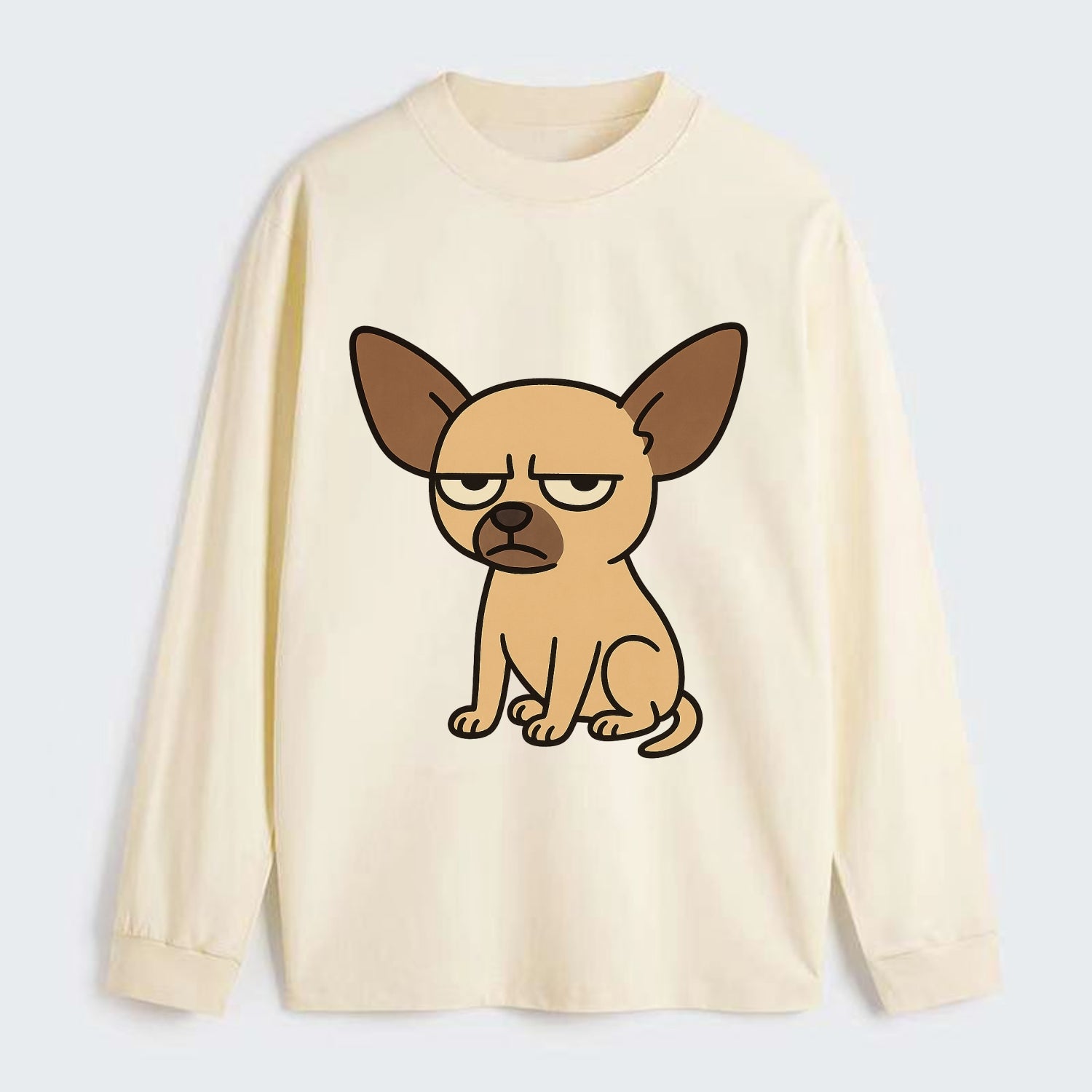 The Chihuahua Judging Silently - Classic Long Sleeve Shirt - Beige