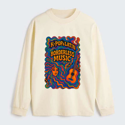 K-Pop and Latin fusion explosion - "Borderless Music" - cross-cultural - Classic Long Sleeve Shirt - Beige