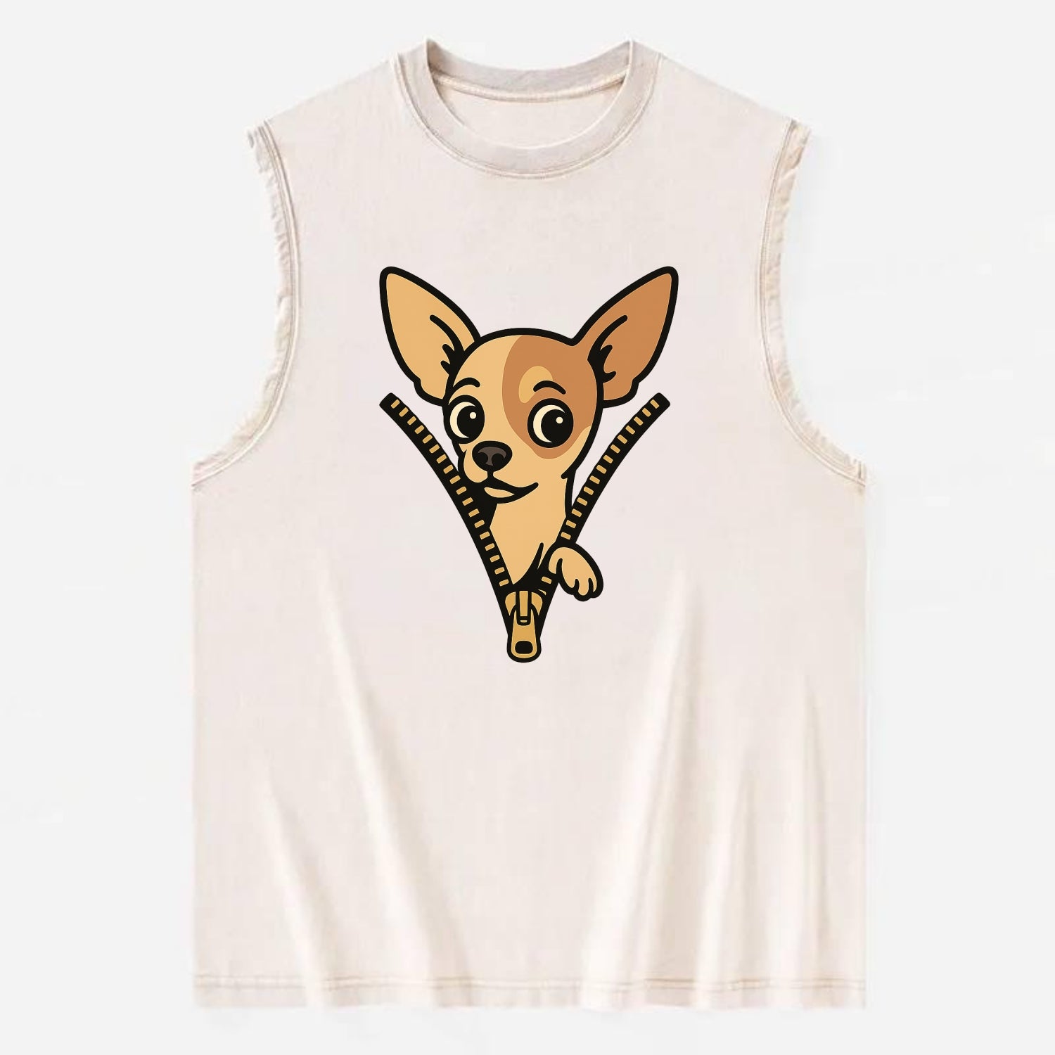 Chihuahua - Vintage Washed Tank - Beige