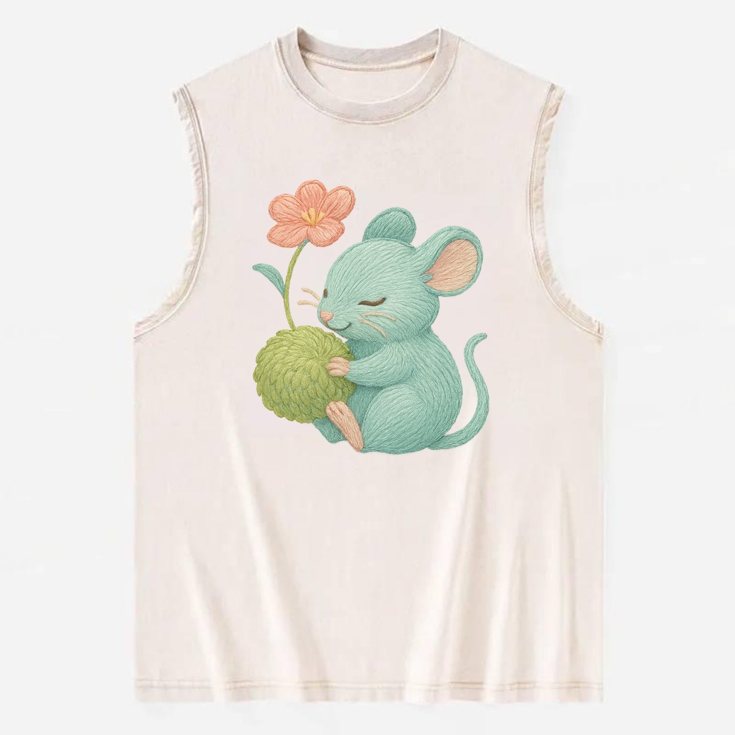 Mint Mouse - Vintage Washed Tank - Beige