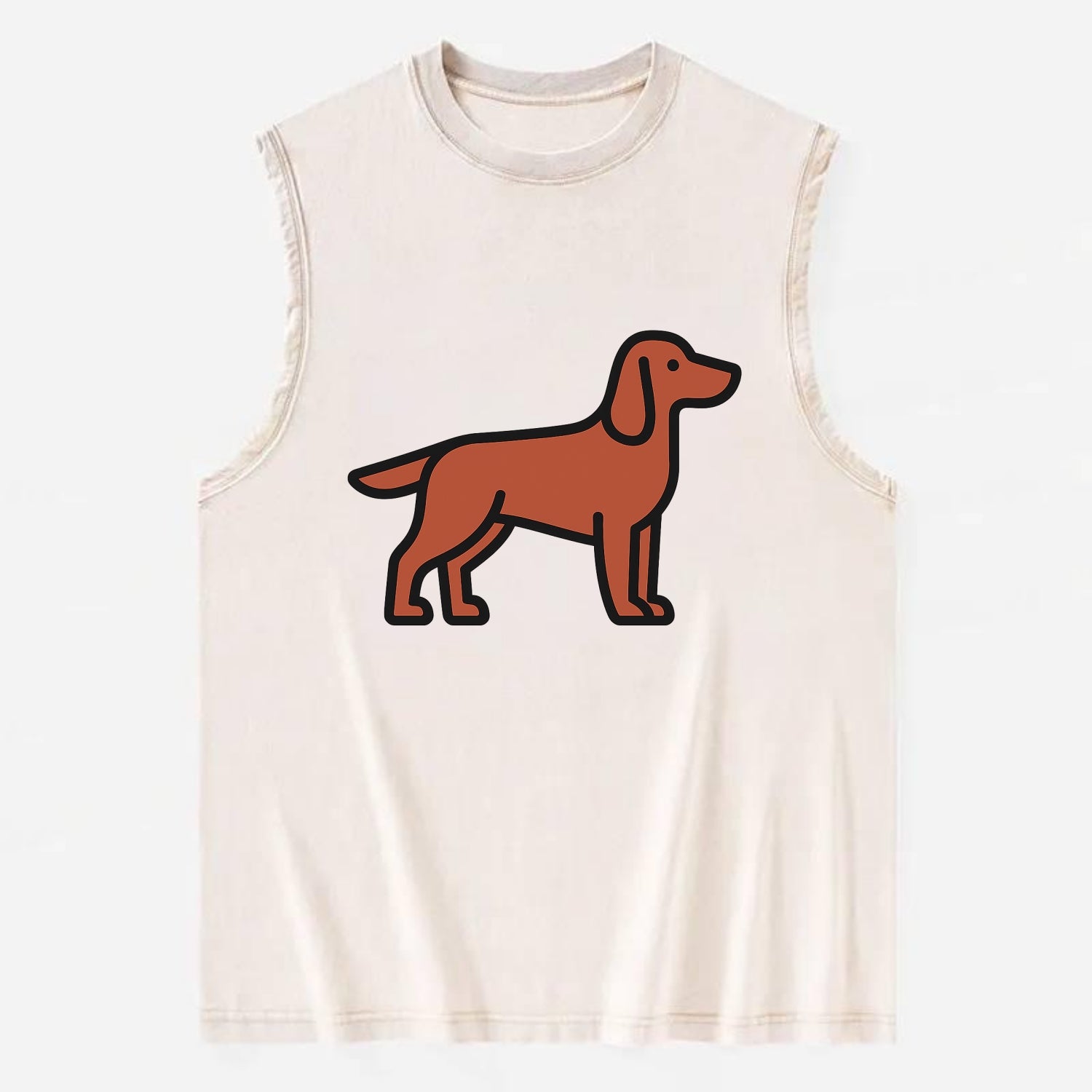 Irish Setter - Red/chestnut flat side profile - Vintage Washed Tank - Beige