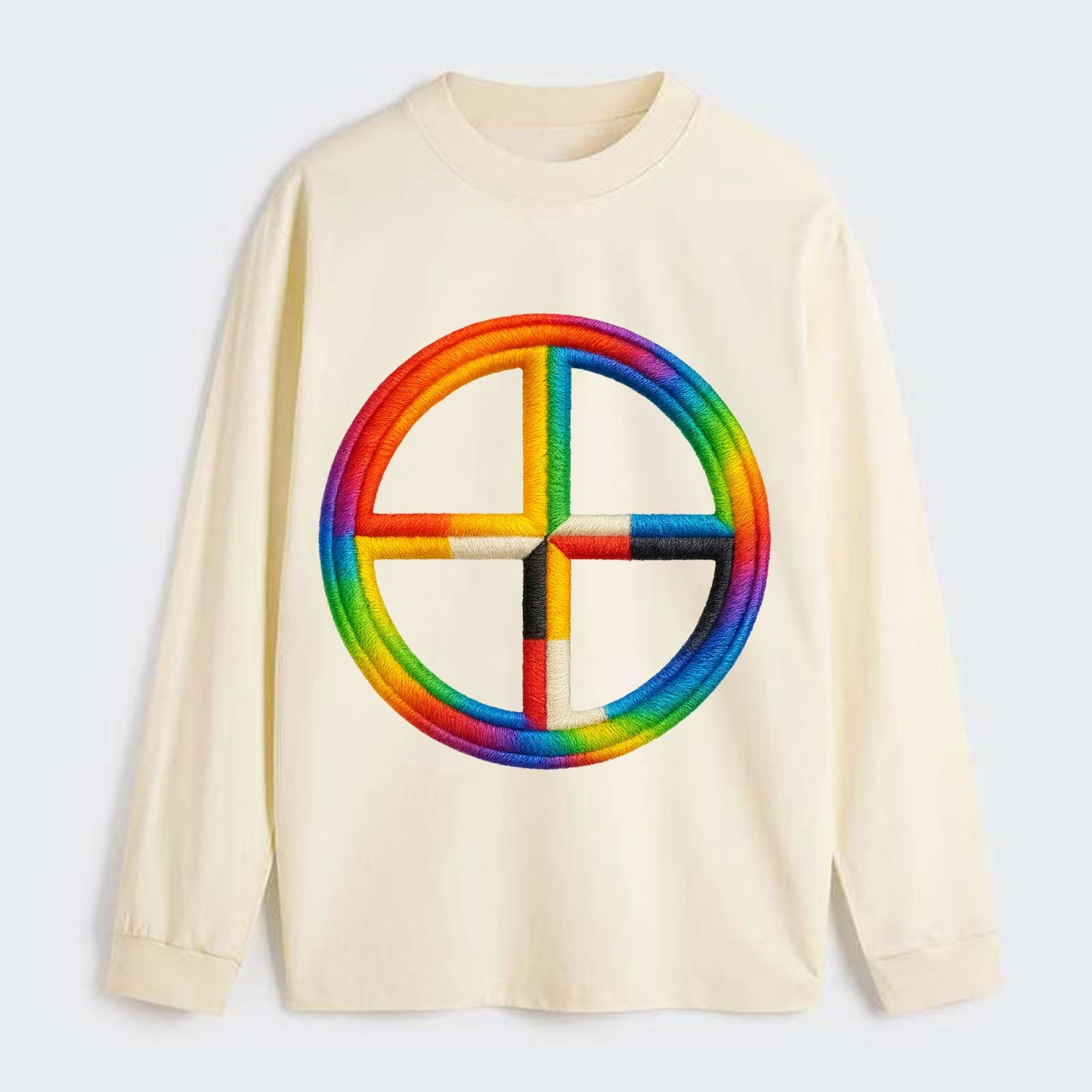 Medicine Wheel  - Classic Long Sleeve Shirt - Beige