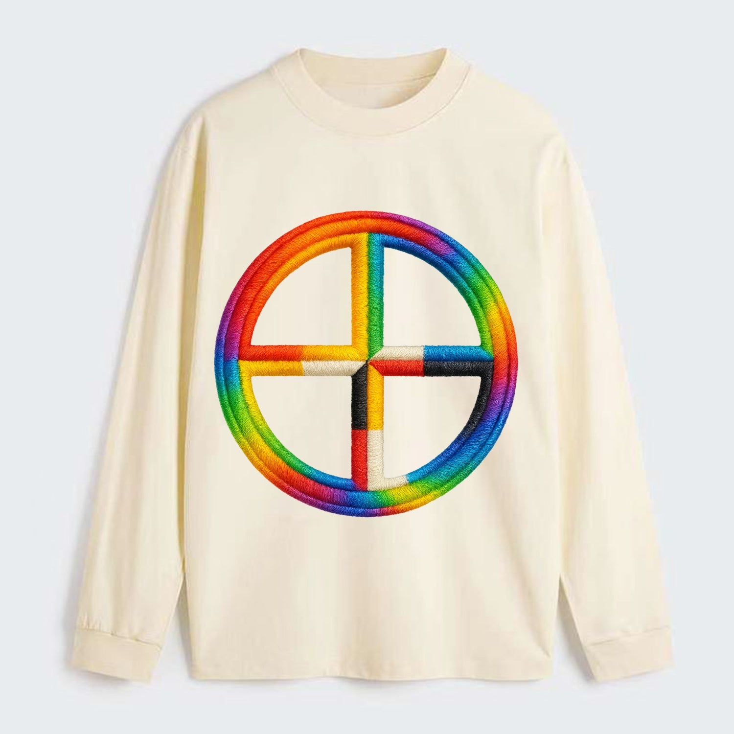 Medicine Wheel  - Classic Long Sleeve Shirt - Beige