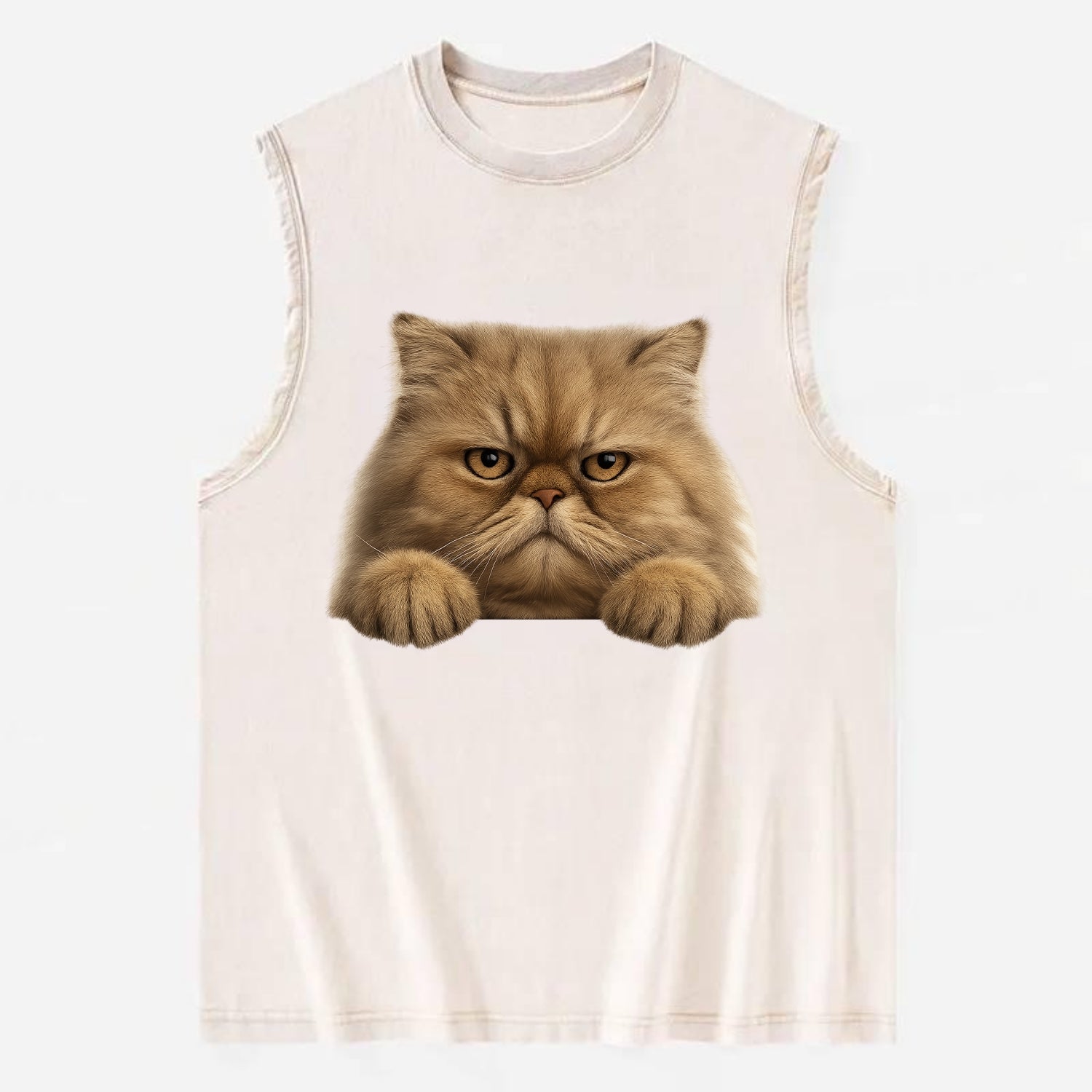 Persian Cat  - Vintage Washed Tank - Beige
