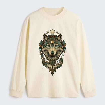 Pearl Wolf Shimmer  - Classic Long Sleeve Shirt - Beige