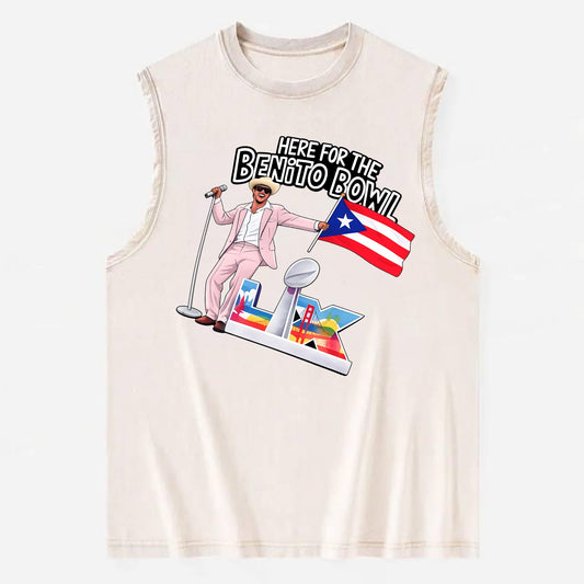 Here For The Bento Bowl - Vintage Washed Tank - Beige